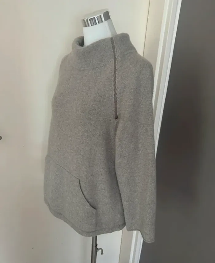 Brunello Cucinelli Pull over gris, taupe 100 % cachemire - photo numéro 3