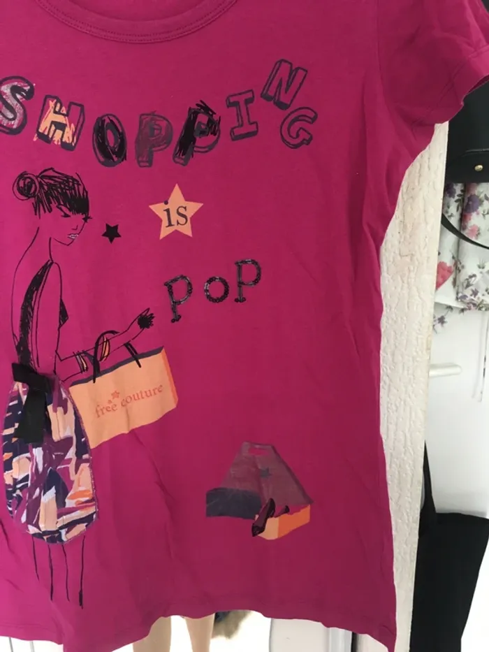 T-shirt violet 100% coton taille 2 - photo numéro 3