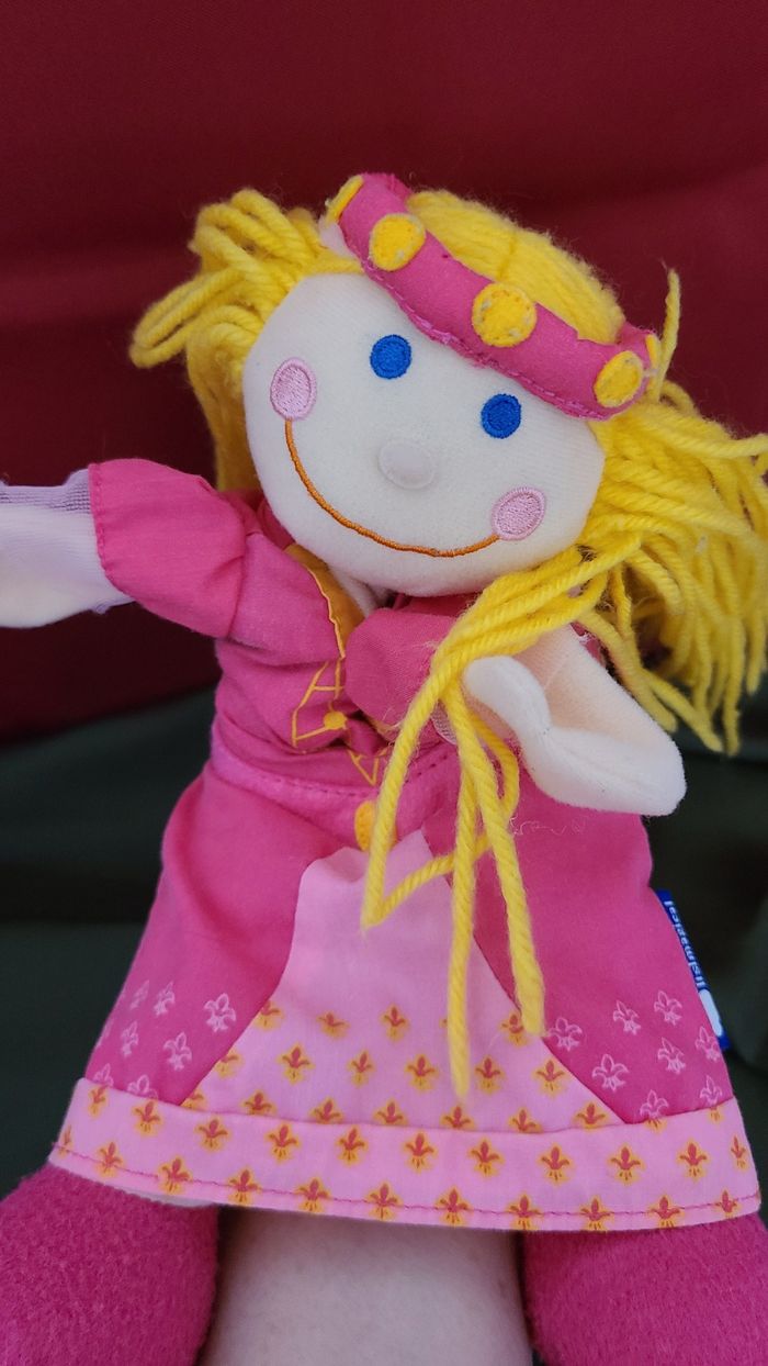 Peluche doudou poupée marionnette ITSLMAGICAL rose - photo numéro 5