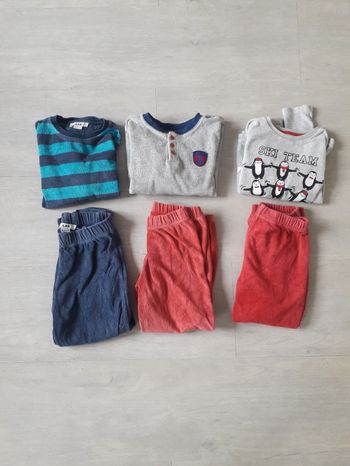 3 pyjamas velours 4 ans