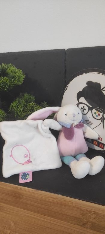 Berry lapin Doudou mouchoir rose violet hérisson mûre bn0241 blanc bleu Baby Nat