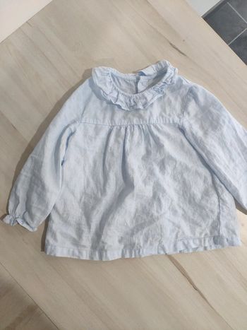 Chemise fluide et fine bleue 24 mois 2 ans
