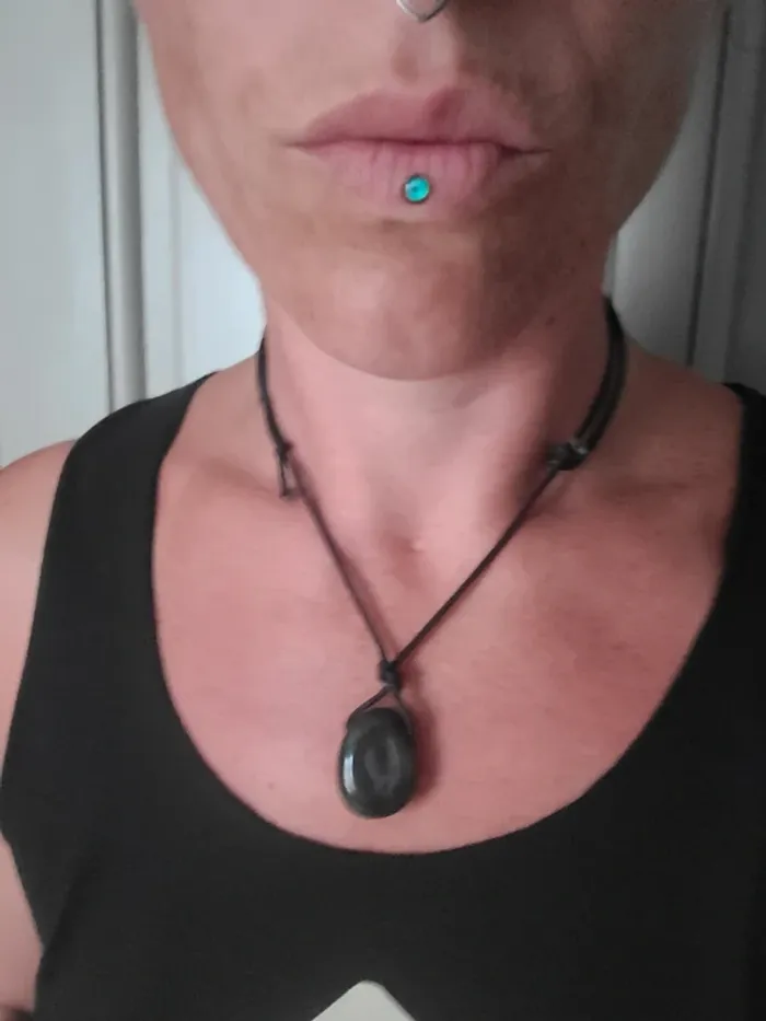 Collier pierre obsidienne - Créateur français - photo numéro 7