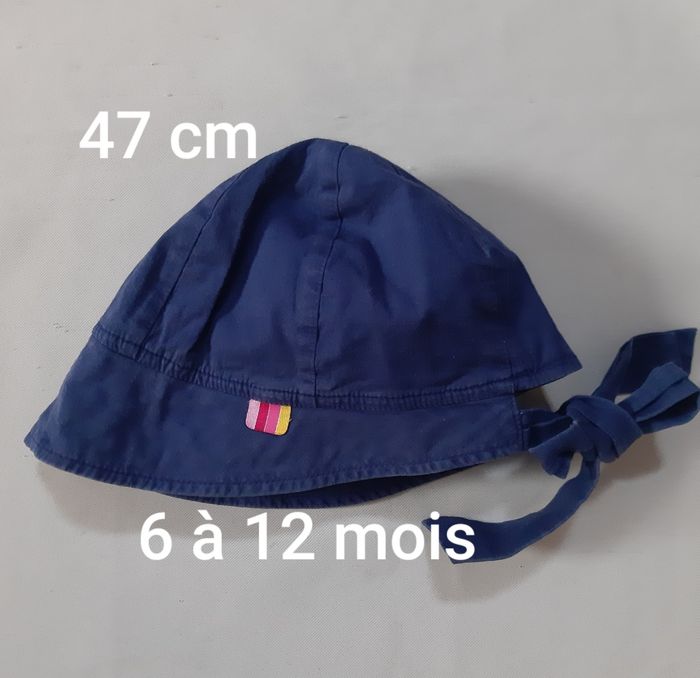 Chapeau bleu marine fille - Marèse - 47 cm - 6 à 12 mois - photo numéro 1