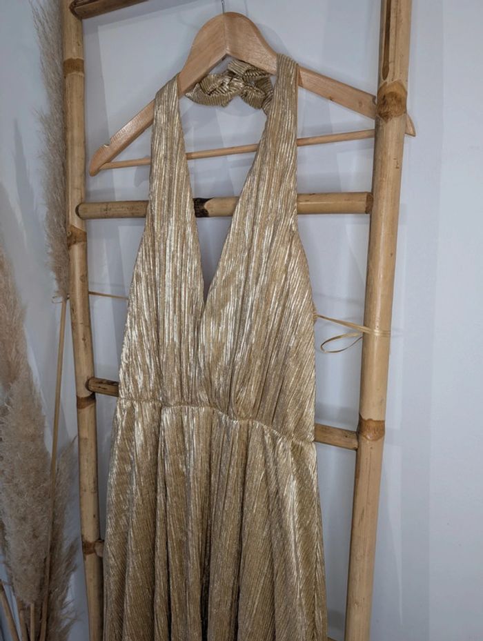 Robe longue dorée neuve Naf Naf - photo numéro 2