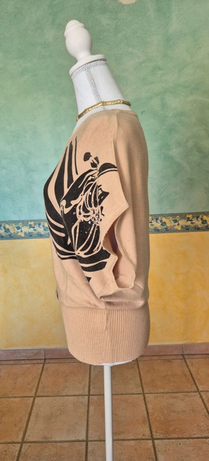 Pull femme beige imprimé 38 Miss 83 - photo numéro 5