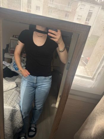 Haut côtelé noir taille XS