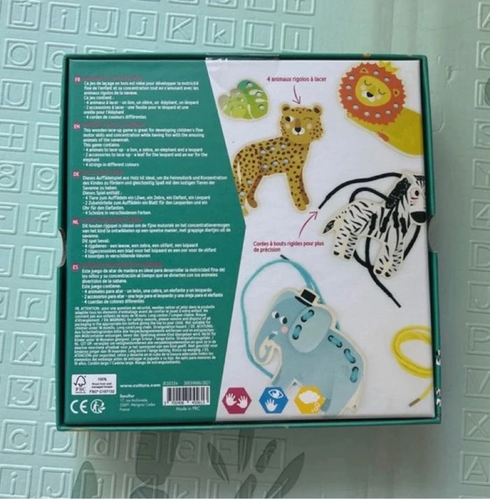 Jeu Animaux à lacer en bois - photo numéro 2