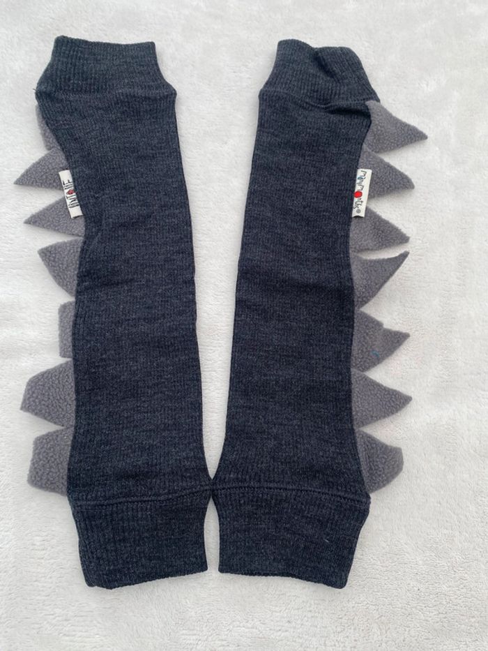 Jambières dino tubes arms and legs foggy neuf manymonths laine mérinos