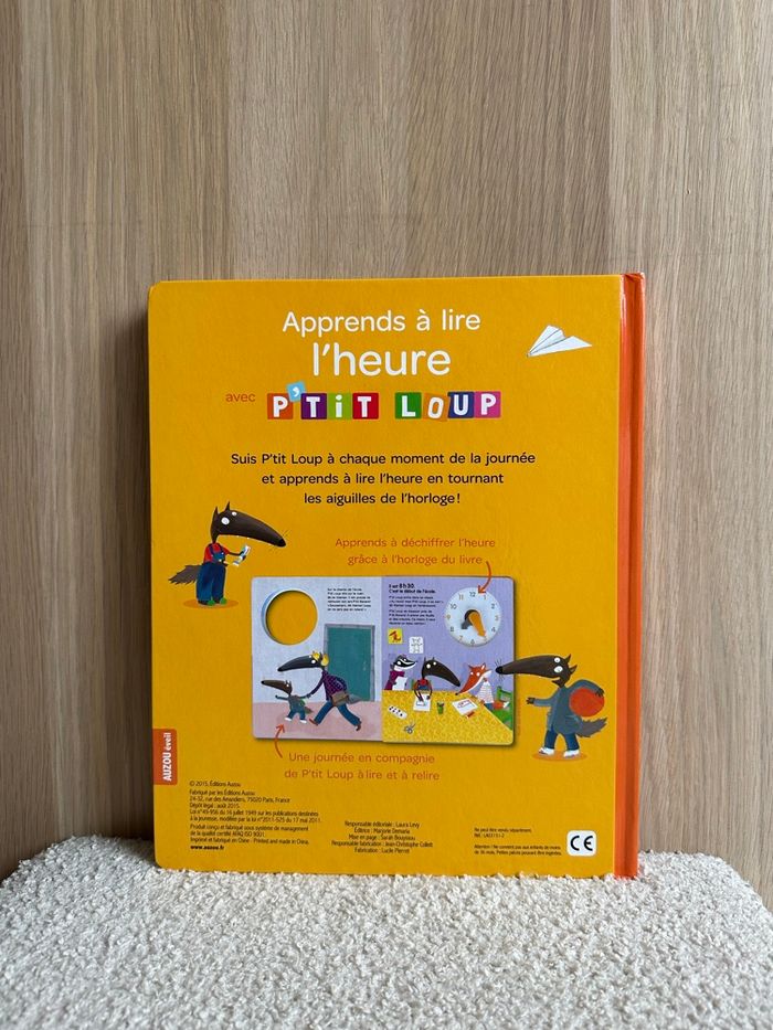 Livre apprends à lire l’heure avec p’tit loup - photo numéro 2
