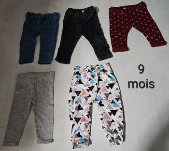 5 pantalons, jeans et jogging. Mes petits cailloux, orchestra, Kiabi, gemo