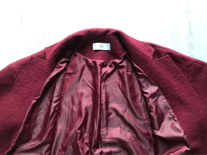 AN68- Manteau long bordeaux laine/polyester T 48 porté 7-8 fois - photo numéro 13