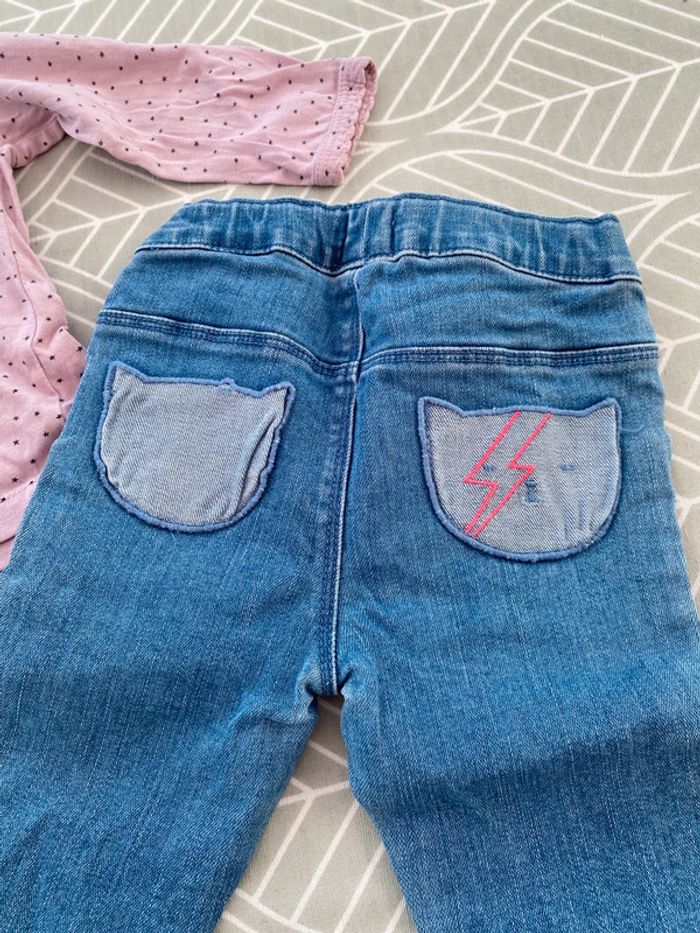 Bel ensemble jeans 12 mois haut - photo numéro 5