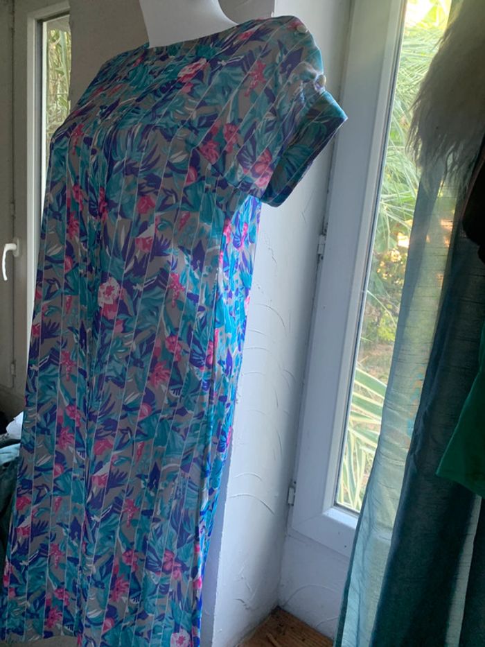 Robe fleurie vintage taille 40 manches courtes - photo numéro 4