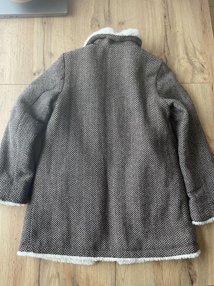 Manteau en laine à chevrons marron - photo numéro 4