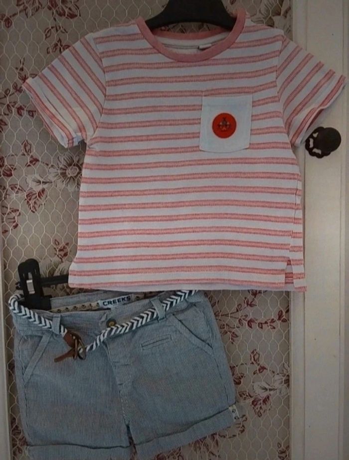Ensemble short et tee shirt +ceinture  2 ans Creeks - photo numéro 6