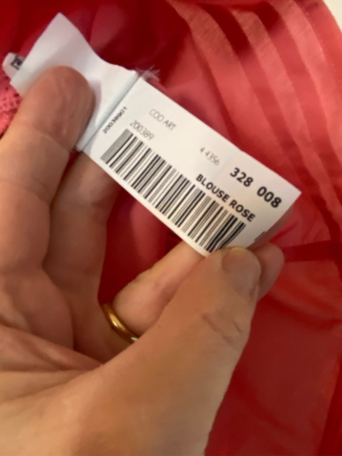 Blouse volantée Cyrillus rose corail taille 8 ans neuve - photo numéro 7