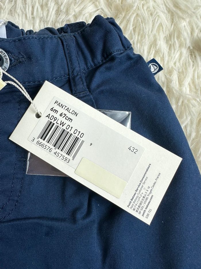 Pantalon petit bateau bleu marine taille 6 mois - photo numéro 3