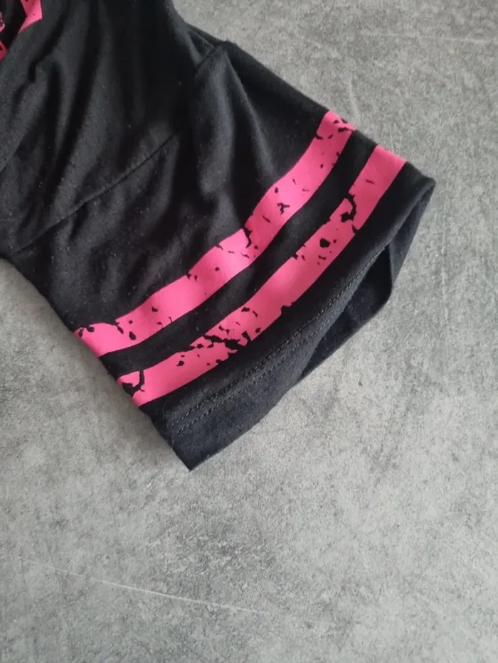 T-shirt manches courtes oversize femme - Taille M / 38 - Mim - Noir et fuchsia - photo numéro 8