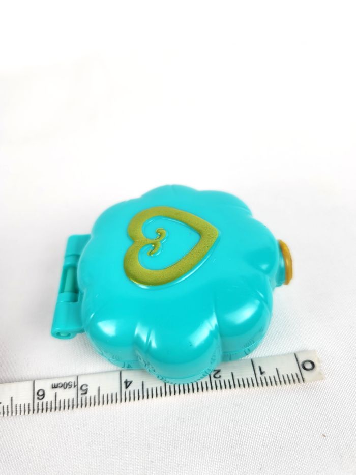 Polly Pocket Mini coffret compact bleu turquoise Cœur doré 2017 - photo numéro 9