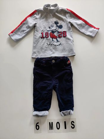 Ensemble bébé garçon Mickey Mouse 🐭 6 mois - TBE