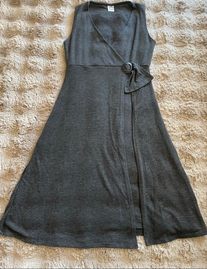 Robe Jacqueline Riu grise évasée – Taille 2 (S/M) Style Casual Élégant - photo numéro 3