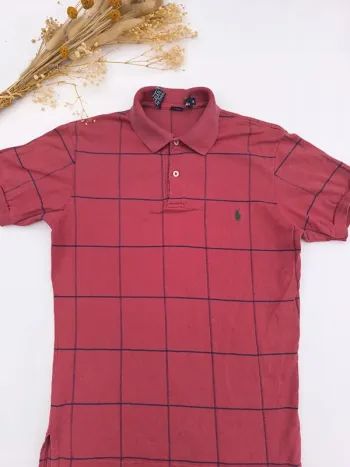 Polo homme taille S slim carreaux avec logo Ralph Lauren