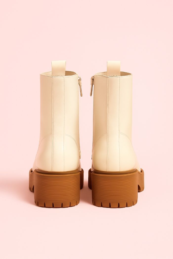 🌹👟stock limité - bottines chunky beige et camel - pointure 40 - photo numéro 5