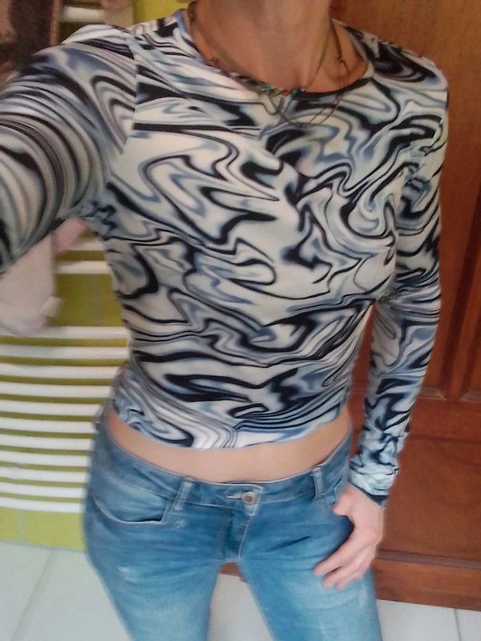 Pull fin femme croq top Bleu - photo numéro 2