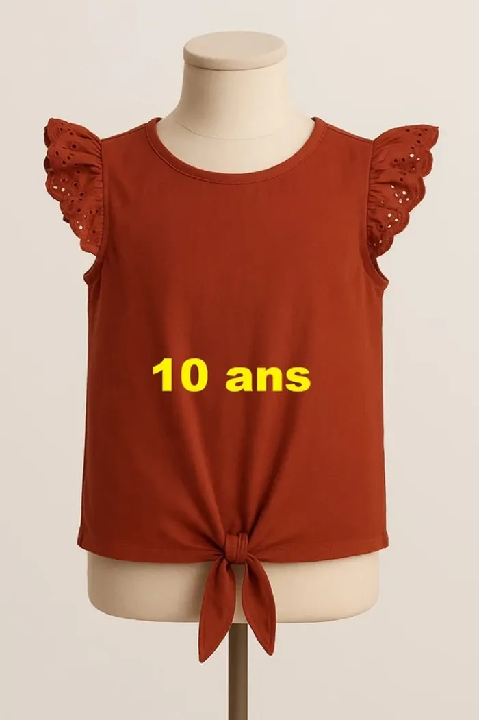 Tee shirt manche courte brique Kiabi Taille 10 ans