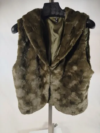 Gilet fausse fourrure Vert kaki Femme XL