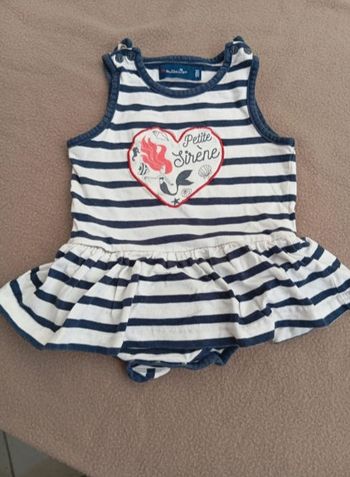 🧜‍♀️ Barboteuse / Robe Body Style Marin - 18 mois