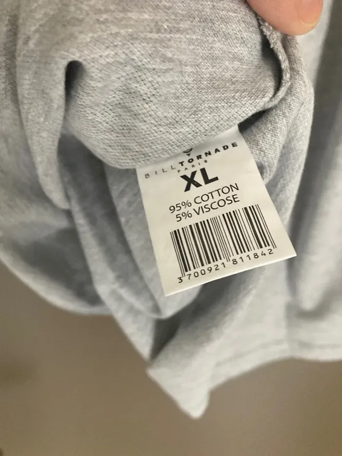 Polo homme manches courtes gris clair XL Bill Tornade - photo numéro 8