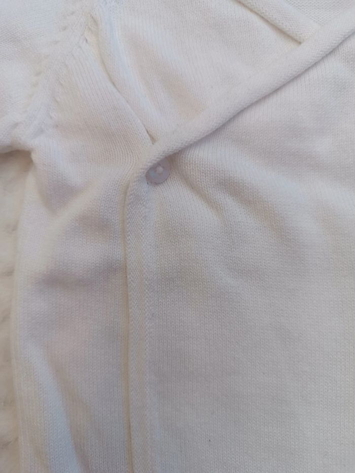 🔸Gilet Croisé Kimono Blanc Pat & Ripaton – 6 mois🔸 - photo numéro 4