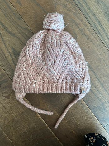 Bonnet 3-9 mois tao rose chiné pailleté tbe