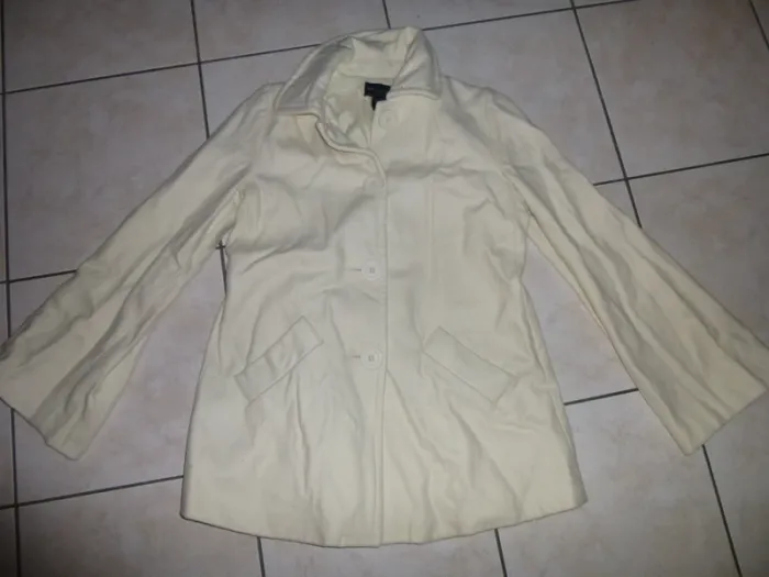 veste mi longue ecru mango mng taille XS = 34 / 36