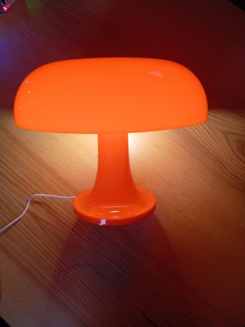 Lampe design vintage neuve champignon orange