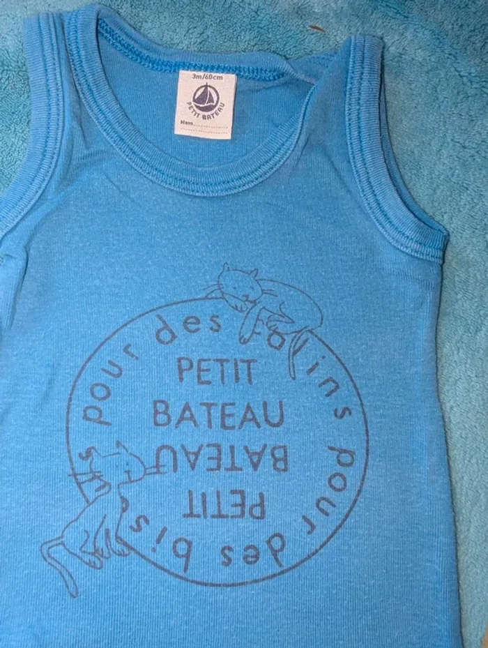 Lot de 2 bodies Petit Bateau - Taille 3 mois - photo numéro 2