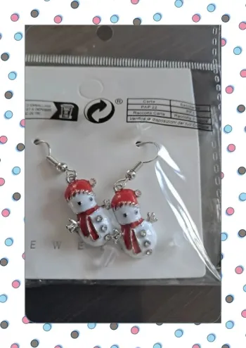 Boucle d'oreille bonhomme de neige