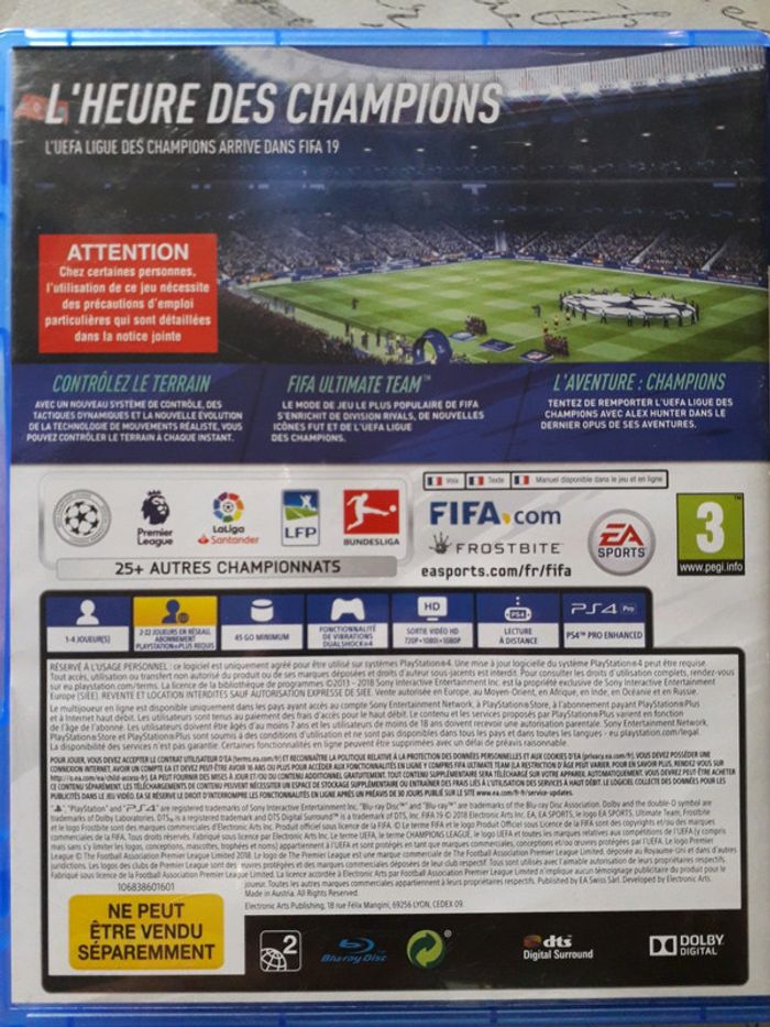 Jeux ps4 Fifa 19 - photo numéro 2
