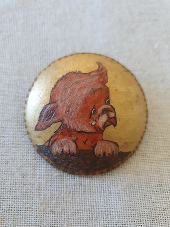 Broche Peinte vintage chiot