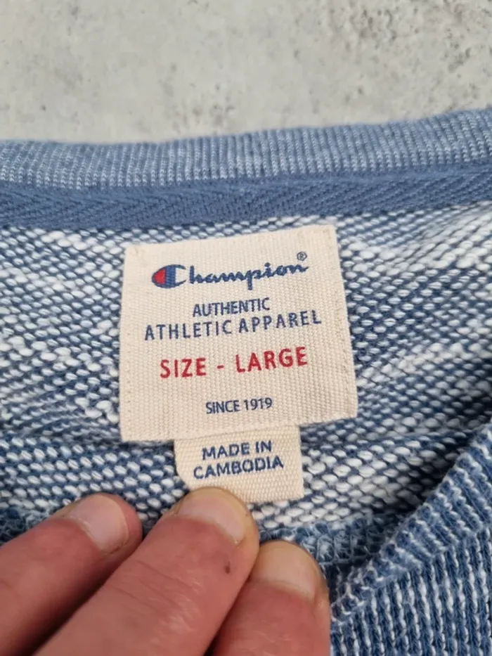 Sweat Champion bleu chiné – Taille L Femme - photo numéro 6