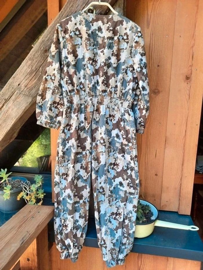 Zara combinaison velours, imprimé camouflage, taille élastique, 8 ans - photo numéro 2