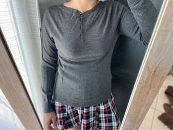 Pull gris femme
