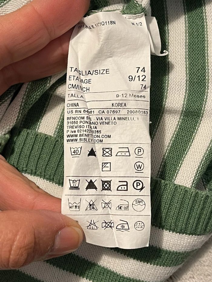 Pull en coton - Benetton - 9 / 12 mois - 74 cm - photo numéro 3