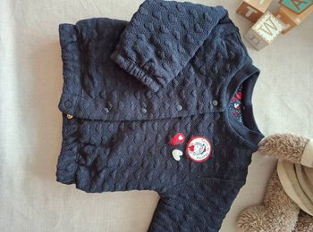 Veste Terre de Marins coton bleu marine fille 6 mois doublée printemps automne