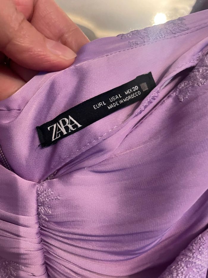 Robe lilas victorienne Zara taille L édition limité satiné - photo numéro 4