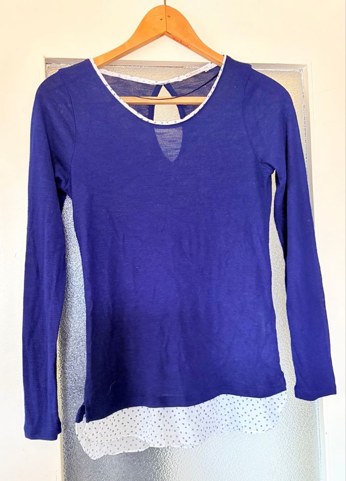 Haut manches longues bleu marine Taille S camaïeu
