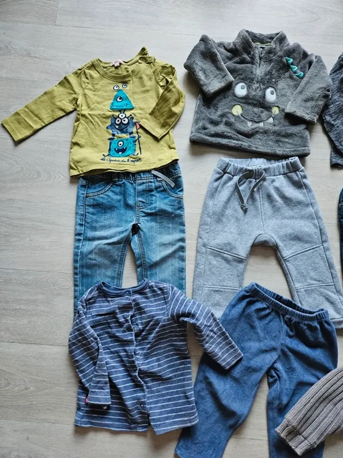 Lot 8 pièces hiver bébé 18 mois 80 cm Dpam, tex, bout'chou - photo numéro 4