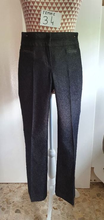 Pantalon, noir chiné/gris, en très très bon état, longueur 91cm, en coton, polyester&elasthanne ,tai